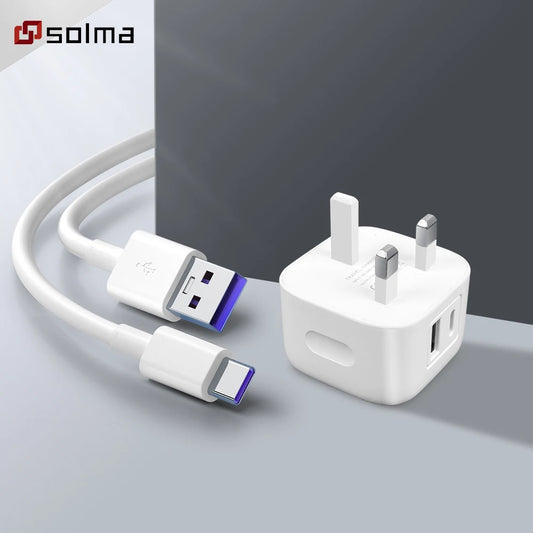  12W PD + USB Wall Charger — Portable Travel Charging Adapter with Type-C & USB Ports Phone Charger memorylane shop