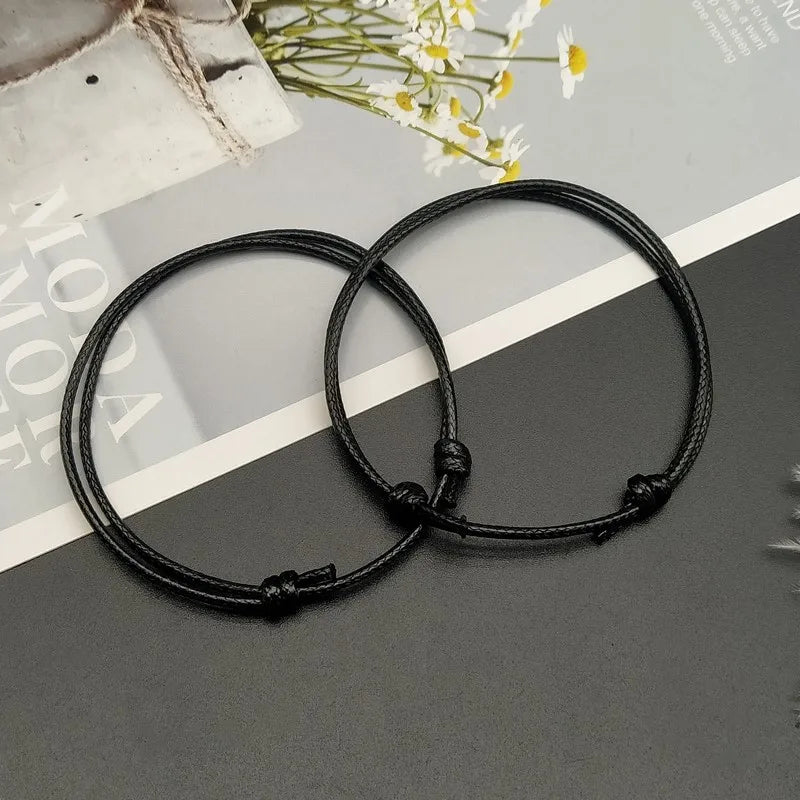 2 pcs /lots Rope Anklet Black White Red Color Adjustable Classic Men Women Summer Barefoot Sandals Jewelry On Foot - memorylane shop