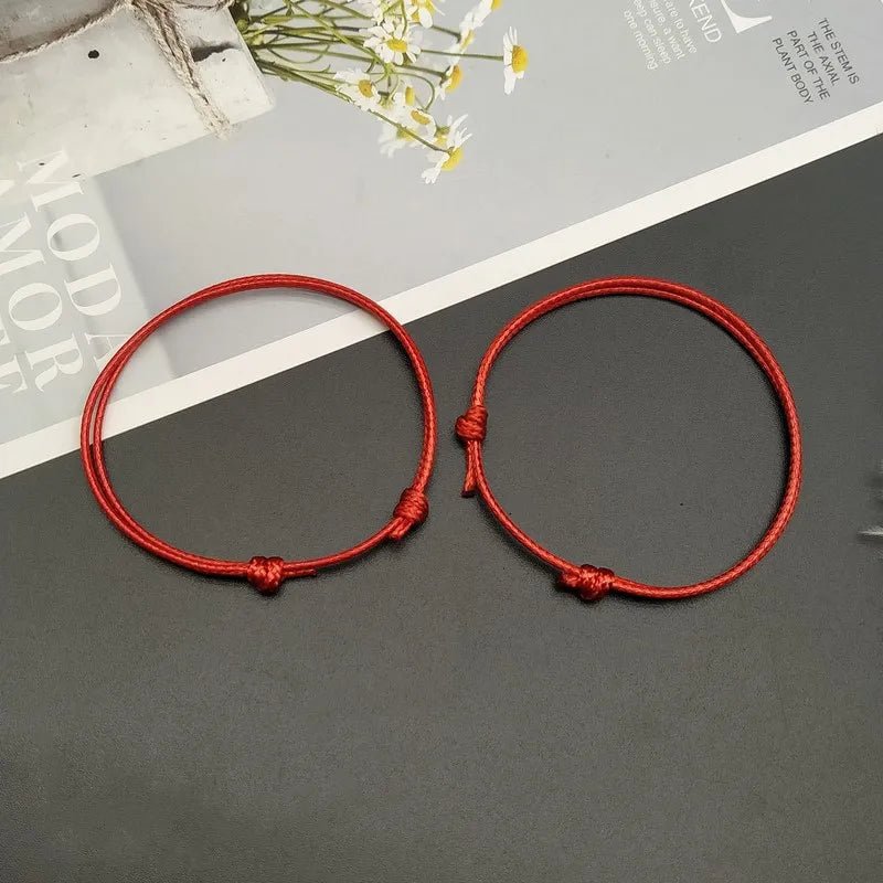 2 pcs /lots Rope Anklet Black White Red Color Adjustable Classic Men Women Summer Barefoot Sandals Jewelry On Foot - memorylane shop