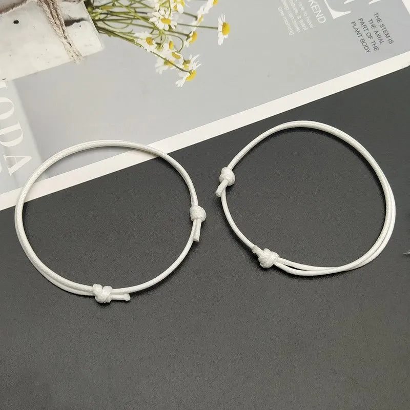 2 pcs /lots Rope Anklet Black White Red Color Adjustable Classic Men Women Summer Barefoot Sandals Jewelry On Foot - memorylane shop