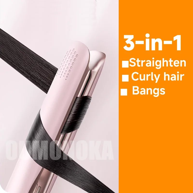 3 - in - 1 Hair Straightener for Hair Mini Flat Iron Styling Tools & Appliances Brush Beard Salon Hair Curler Professional Hot Comb - memorylane shop
