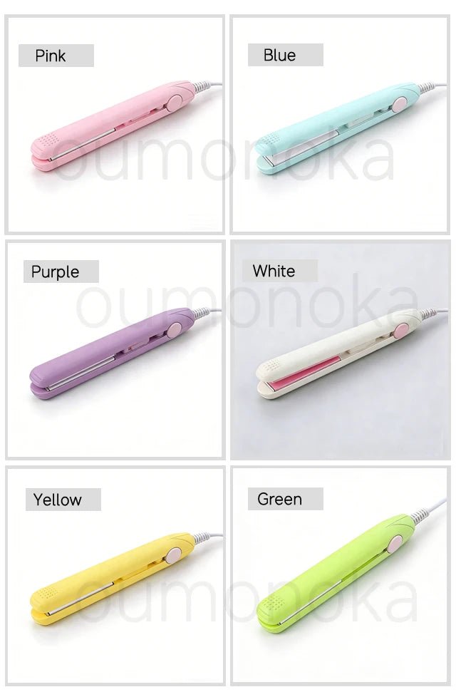 3 - in - 1 Hair Straightener for Hair Mini Flat Iron Styling Tools & Appliances Brush Beard Salon Hair Curler Professional Hot Comb - memorylane shop