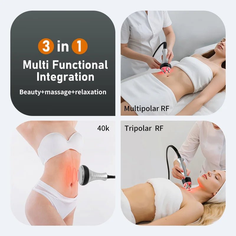 40K 3 - in - 1 Ultrasonic Body Shaping Instrument Negative Pressure Slimming Beauty Massage Facial Care Beauty Salon Dedicated - memorylane shop