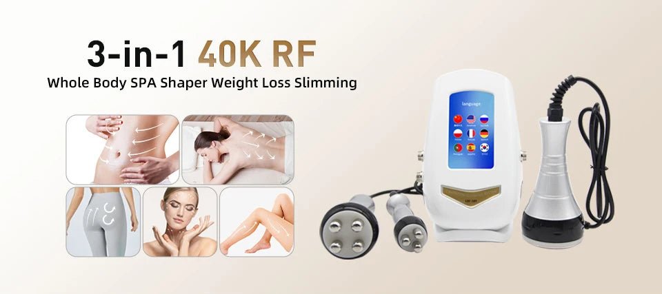 40K 3 - in - 1 Ultrasonic Body Shaping Instrument Negative Pressure Slimming Beauty Massage Facial Care Beauty Salon Dedicated - memorylane shop