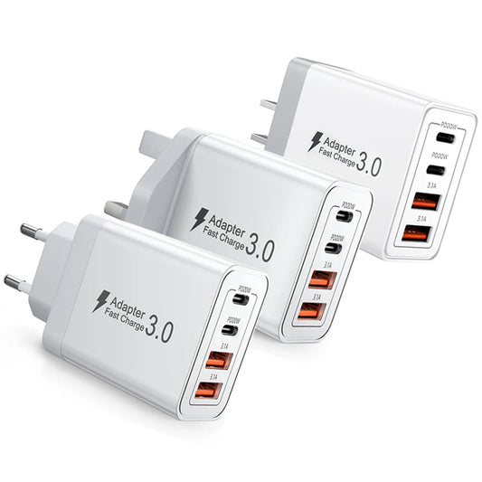  40W Dual PD Fast Charger — Multi-Port USB-C & USB-A Wall Adapter (EU/UK/US/AU Plug) Phone Charger memorylane shop