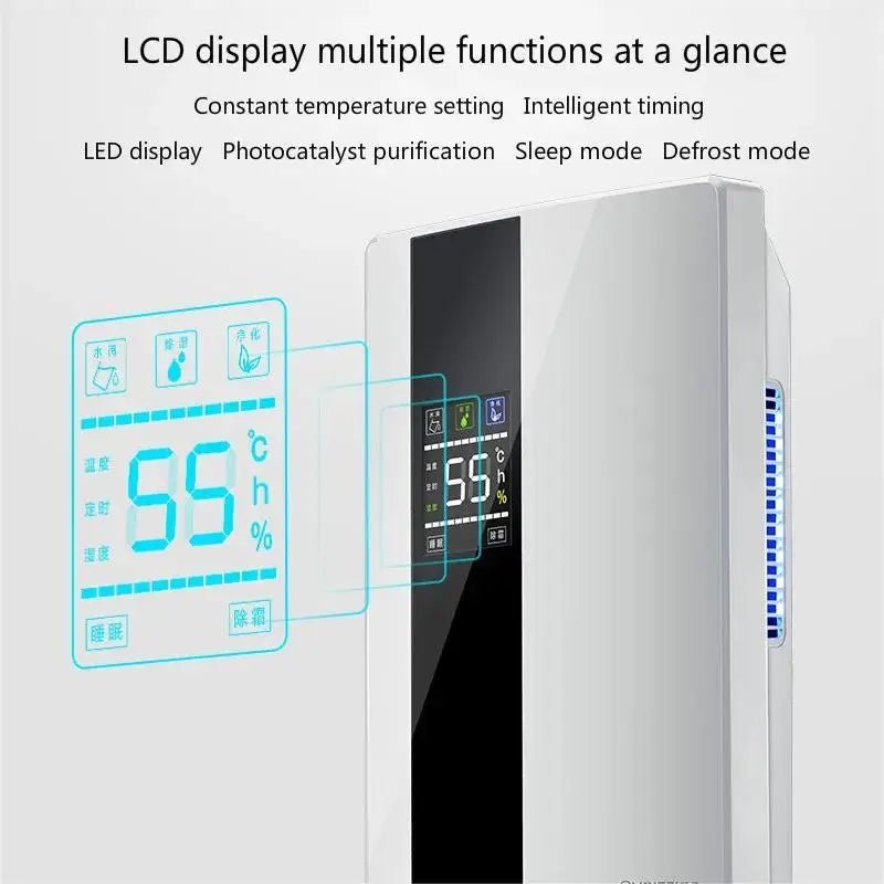 2 in 1 Dehumidifier and Air Purifier Moisture Absorber Household Mute Bedroom Basement Remote Control Timing External Water Pipe - memorylane shop
