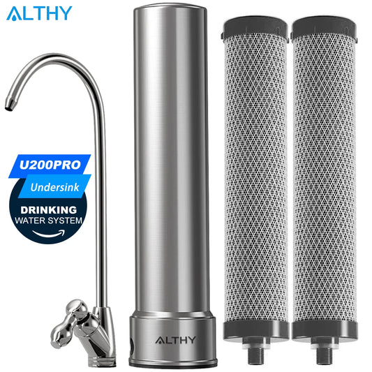ALTHY U200PRO Kitchen Under Sink Drinking Water Filter Purifier 5 in 1, Stainless Steel Filtration System With Faucet - memorylane shop