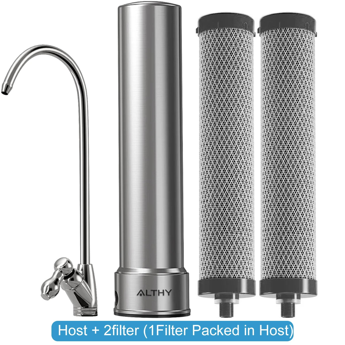 ALTHY U200PRO Kitchen Under Sink Drinking Water Filter Purifier 5 in 1, Stainless Steel Filtration System With Faucet - memorylane shop