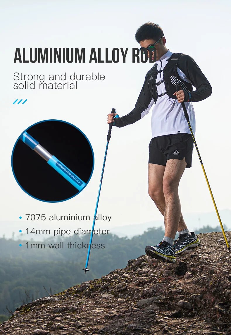 AONIJIE E4202 110cm 120cm Lightweight Folding Collapsible Quick Lock Cross - country Trekking Pole Aluminium Alloy Walking Stick - memorylane shop