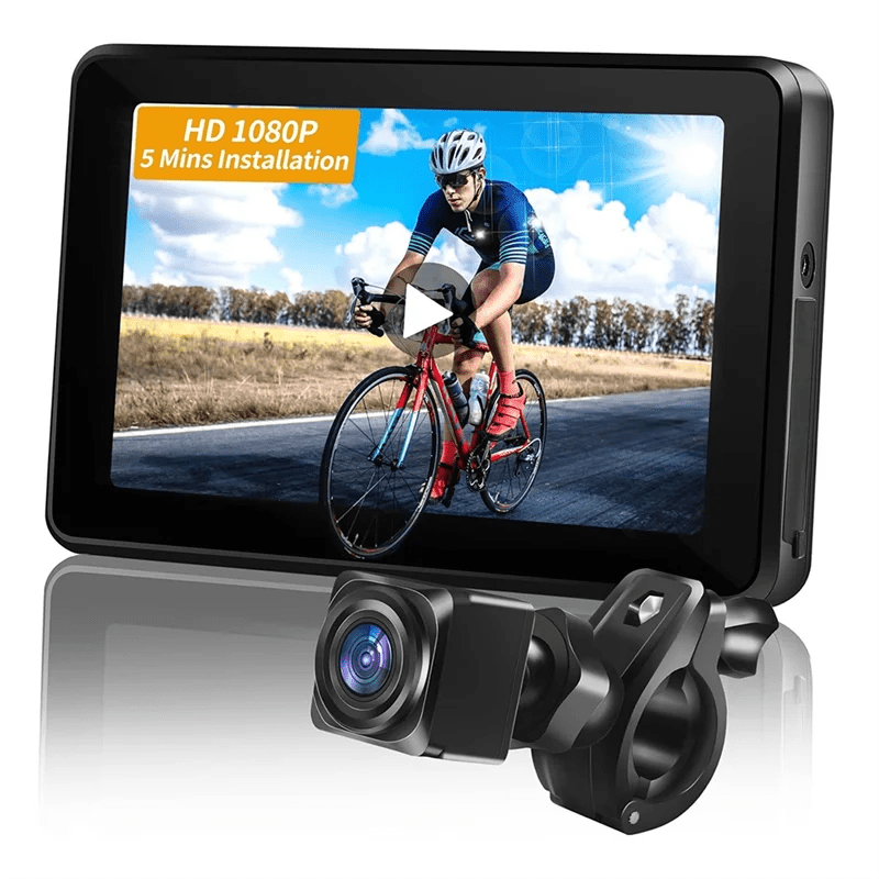 B48B - Bicycle Rear View Camera 4.3" Monitor Bike Recorder Camera 1080P Portable Night Vision For Mountain, Road E - Bike - memorylane shop