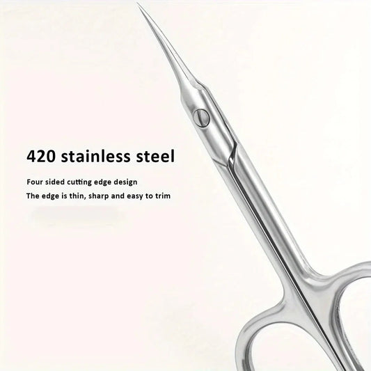 Dead Skin Remover Stainless Steel Curved Tip Thin Blade Cuticle Scissors Nail Clippers Trimmer Manicure Tools Eyebrow Tools - memorylane shop