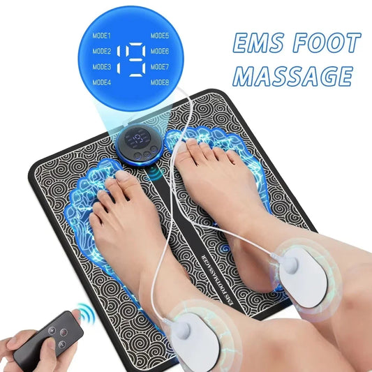  EMS Foot Massager Pad — 6 Modes, 9 Levels, USB Rechargeable Blood Circulation Booster EMS Foot Massager memorylane shop