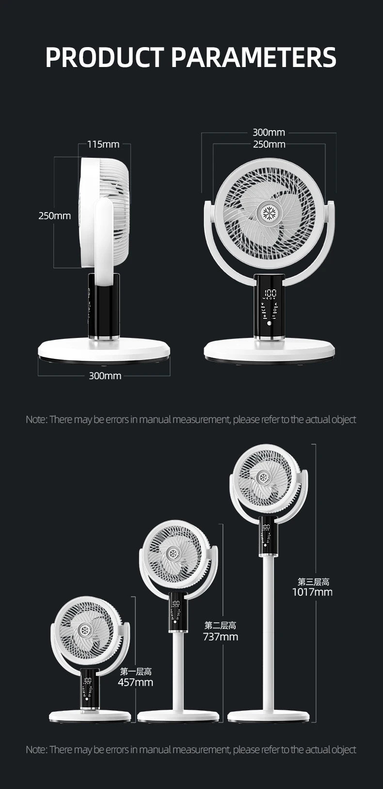 Floor Standing Fan Remote Control 6000mAh USB Rechargeable Height Adjustable Air Circulator for Camping Home Office Sturdy Base - memorylane shop