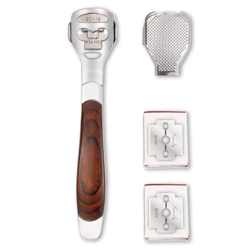 Foot Callus Shaver Heel Hard Skin Remover Hand Feet Pedicure Razor Tool Shavers Stainless Steel Handle 10 Blades Foot Care Tools - memorylane shop