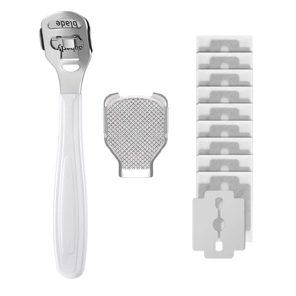 Foot Callus Shaver Heel Hard Skin Remover Hand Feet Pedicure Razor Tool Shavers Stainless Steel Handle 10 Blades Foot Care Tools - memorylane shop