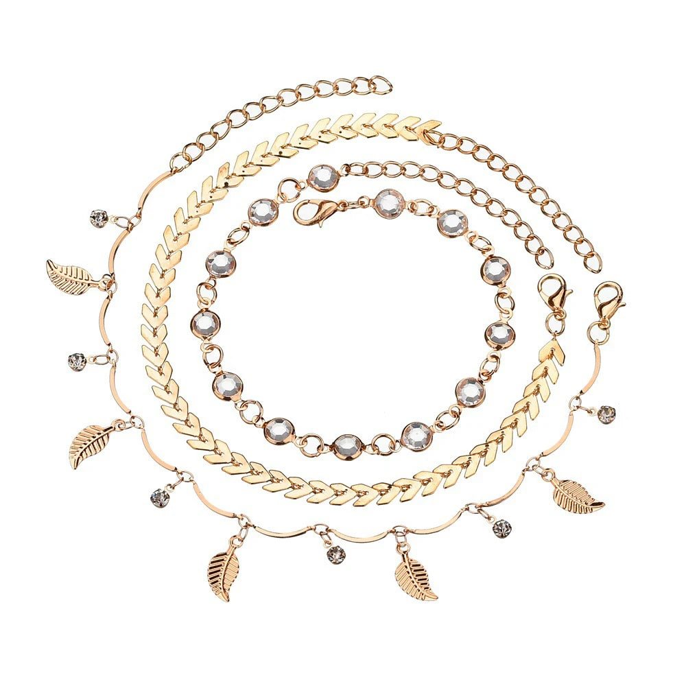 SUMENG 3pcs/set Bohemian Anklets Foot Accessories Summer Beach Barefoot Sandals Bracelet Female Fashion Jewelry For Women Gifts - memorylane shop