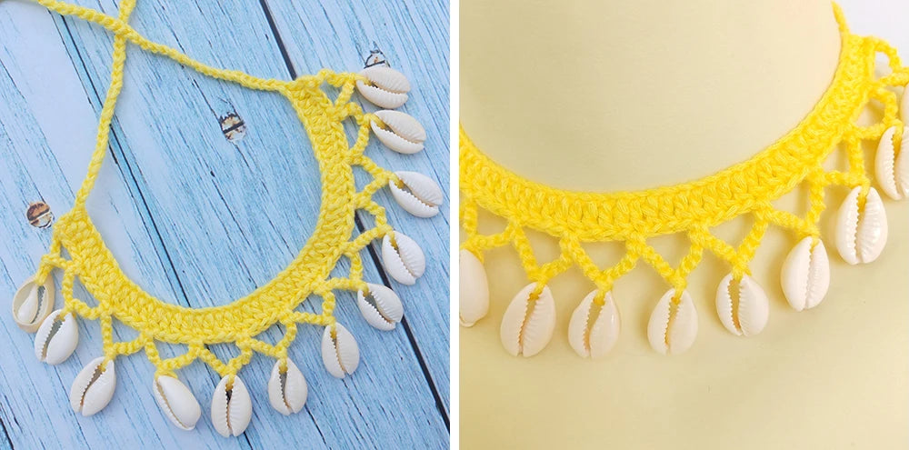 Seashell Anklet Chain – Crochet Bohemian Beach Foot Jewelry