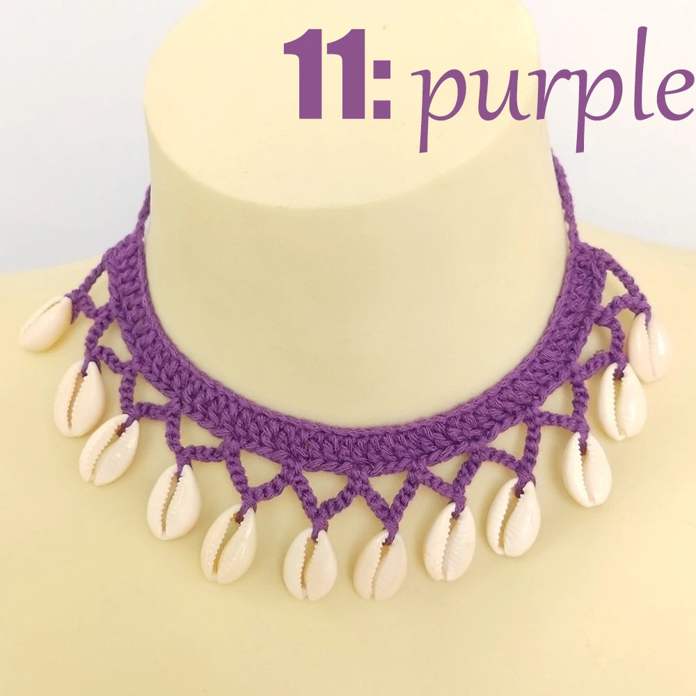 Seashell Anklet Chain – Crochet Bohemian Beach Foot Jewelry