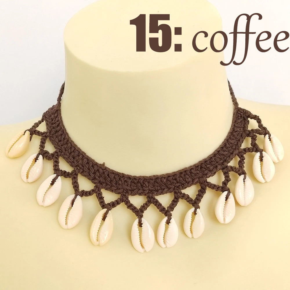 Seashell Anklet Chain – Crochet Bohemian Beach Foot Jewelry