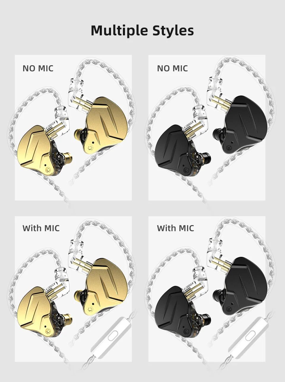 KZ ZSN Pro X 1DD 1BA Metal HIFI In Ear Earphone Bass Earbuds Hybrid Driver Sport Headset Very Low Voice For ZSX ZAX ASX EDX Z1 - memorylane shop