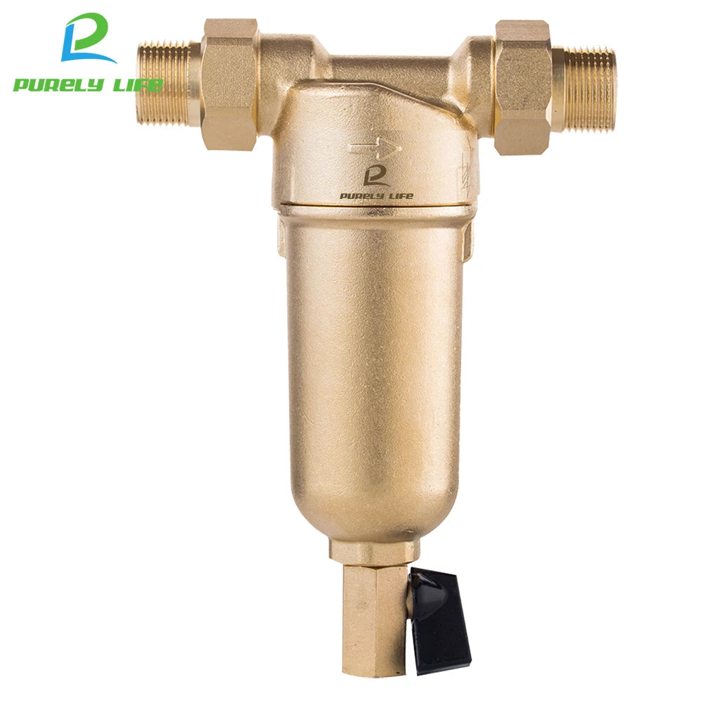 Hot Water siphon backwash Prefilter Purifier system 40micron stainless steel mesh copper Cover whole house Pre-filter