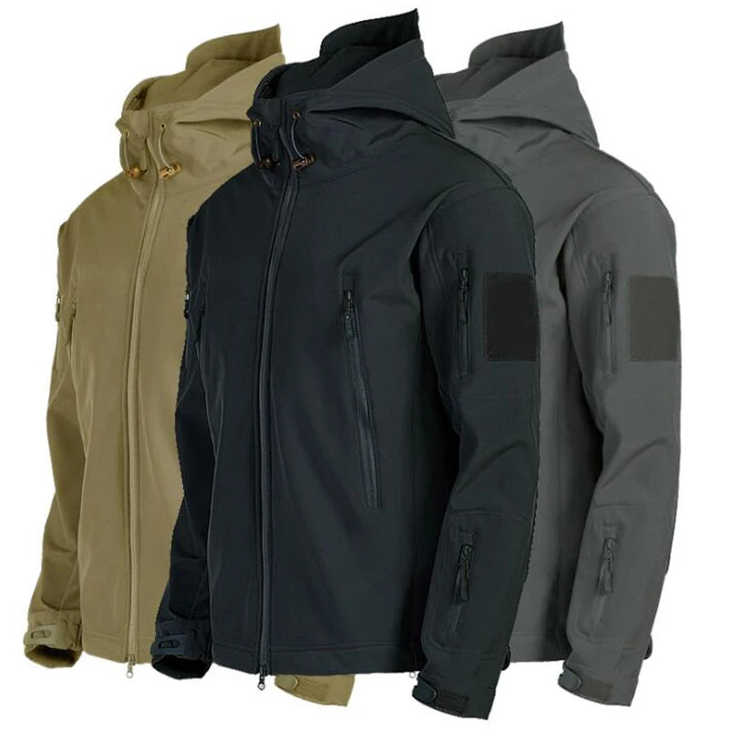 Outdoor Hiking Jacket Shark Skin Soft Shell Outwear Windproof Waterproof Windbreaker Training Tactical Jackets Hunting Clothes