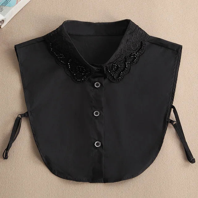 Women's Vintage Lace Front Tie Detachable Collar
