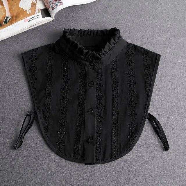 Women's Vintage Lace Front Tie Detachable Collar