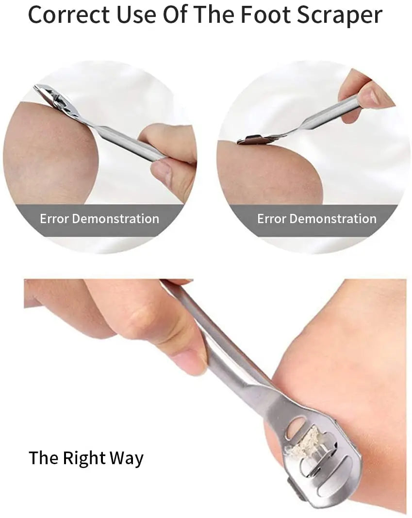Foot Callus Shaver Heel Hard Skin Remover Hand Feet Pedicure Razor Tool Shavers Stainless Steel Handle 10 Blades Foot Care Tools