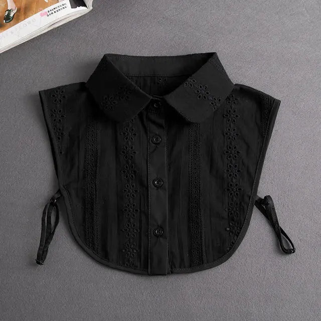 Women's Vintage Lace Front Tie Detachable Collar