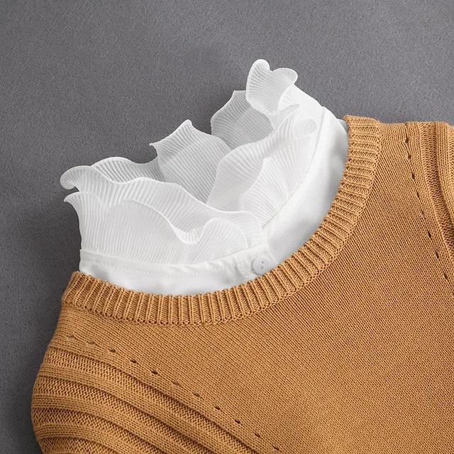 Women's Vintage Lace Front Tie Detachable Collar