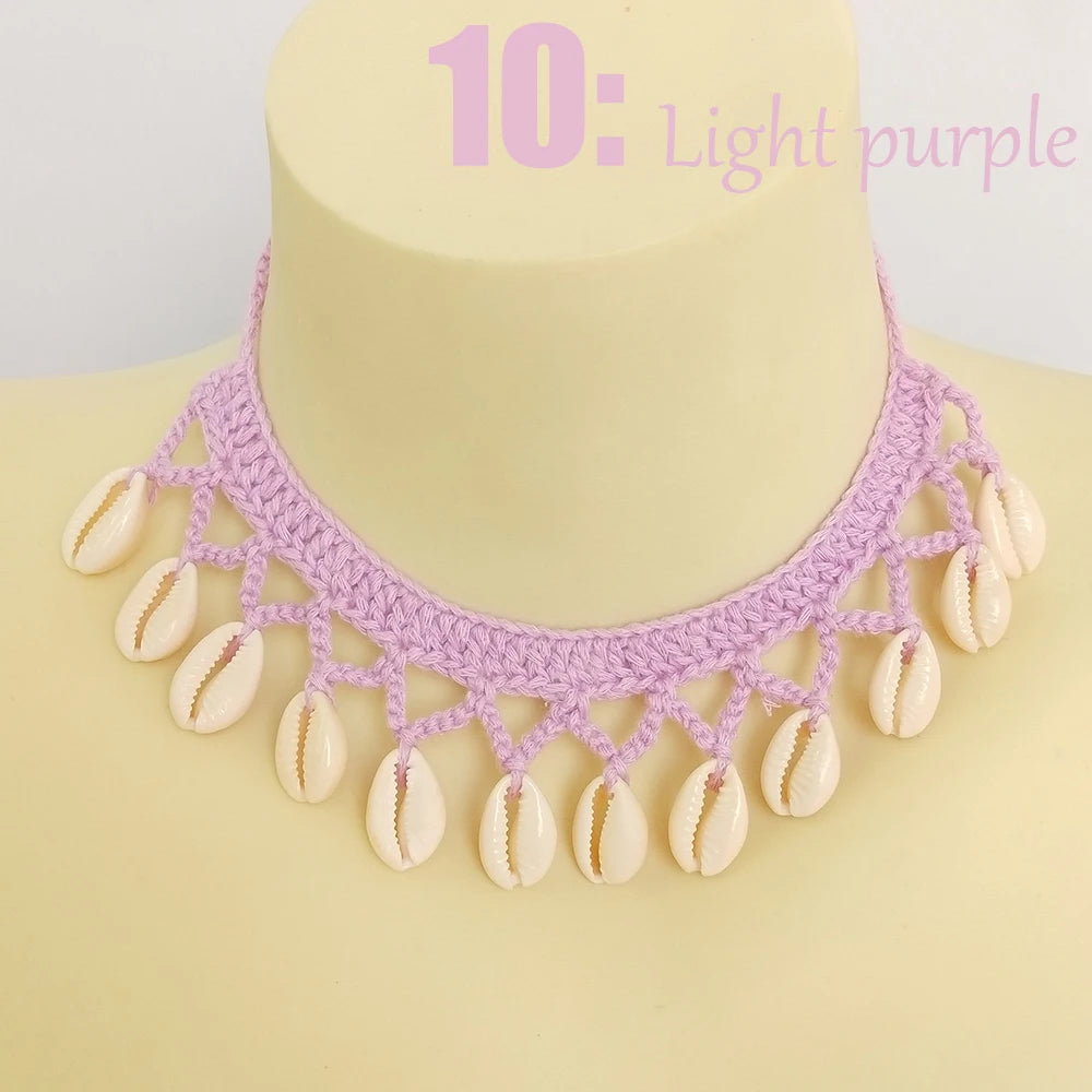 Seashell Anklet Chain – Crochet Bohemian Beach Foot Jewelry