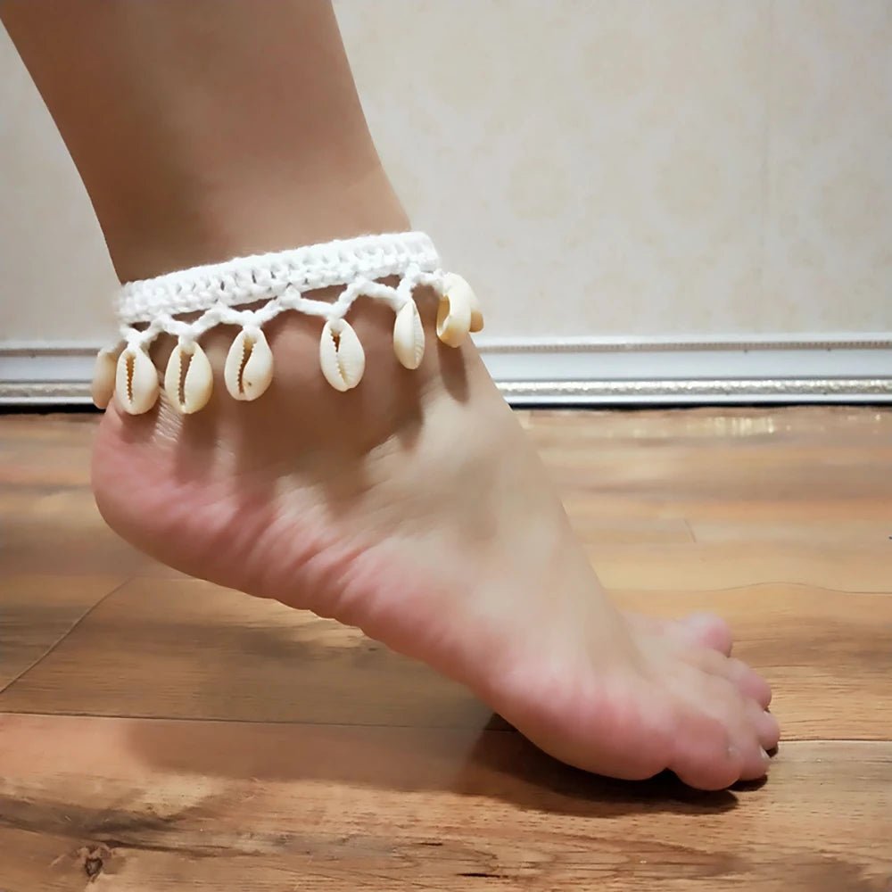 Summer Women Simple Seashell Anklet Chain Crochet Bohemian Foot Jewelry Beach Anklets On Foot Bracelets - memorylane shop