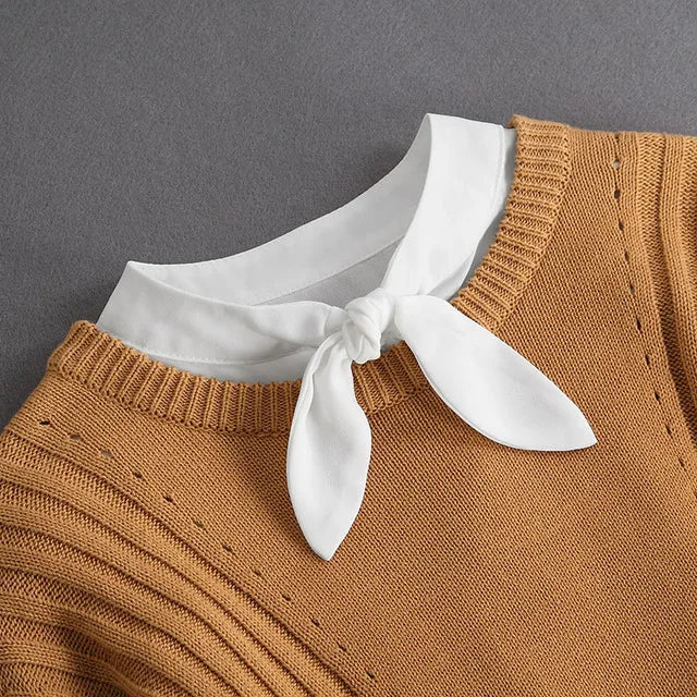 Women's Vintage Lace Front Tie Detachable Collar