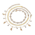 SUMENG 3pc Bohemian Anklet Set – Barefoot Beach Sandal Jewelry