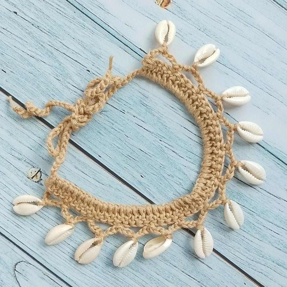 Summer Women Simple Seashell Anklet Chain Crochet Bohemian Foot Jewelry Beach Anklets On Foot Bracelets - memorylane shop