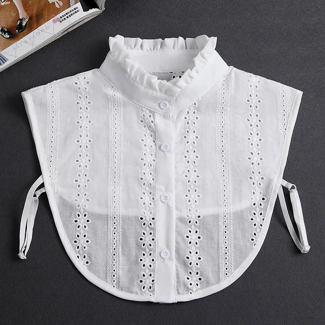 Women's Vintage Lace Front Tie Detachable Collar