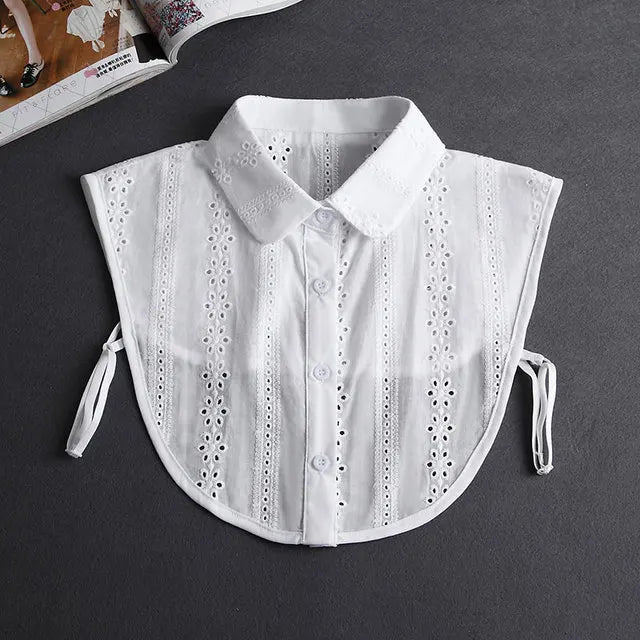 Women's Vintage Lace Front Tie Detachable Collar