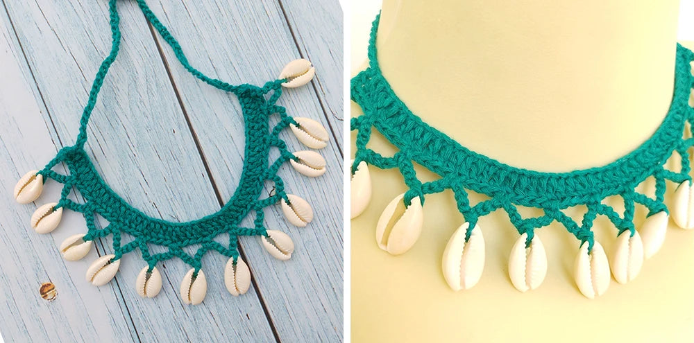 Seashell Anklet Chain – Crochet Bohemian Beach Foot Jewelry