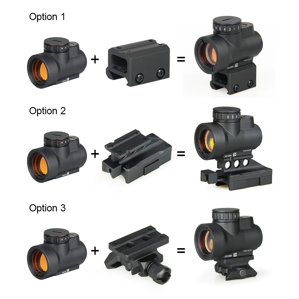Tactical 1x Mini style red dot sight scope with high and Low picatinny rail mount base hunting shooting HK2 - 0105 - memorylane shop