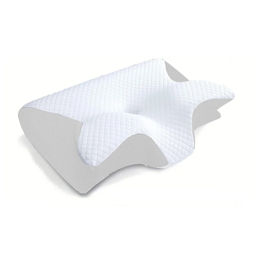 2-in-1 memory foam neck pillow - contoured orthopedic support for better sleep