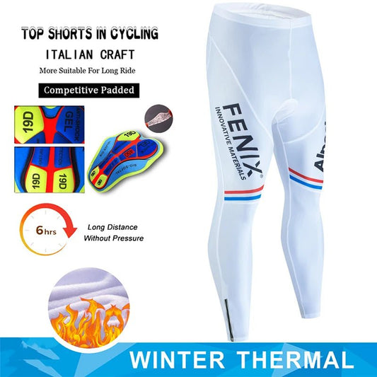 Alpecin Cycling Pants Winter Fleece Thermal Cycling Tights Men Cycling Bib Pants Windproof Bike Long Trousers MTB 19D GEL Padded - memorylane shop