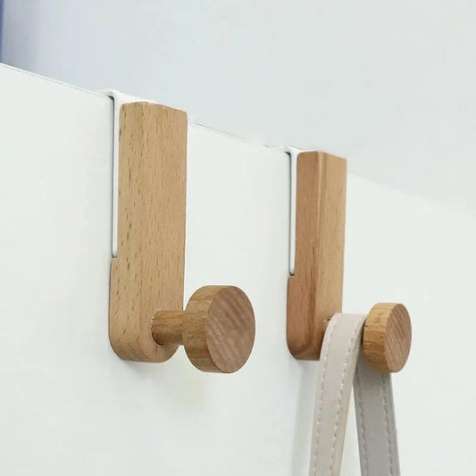  Over-Cabinet Door Hook Organizer — Iron & Wood Towel Hanger for Kitchen & Bathroom Hook Organizer memorylane shop