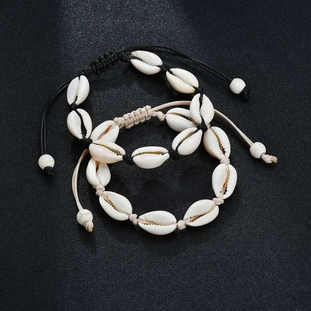 Summer Beach Shell Anklet For Women Bohemian Braided Rope Adjustable Chain Bangle Girls Leisure Vacation Jewelry - memorylane shop