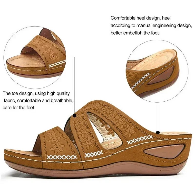 Summer 2025 women's sandals with exposed toes, retro anti slip leather casual women's fashionable versatile sandals - memorylane shop