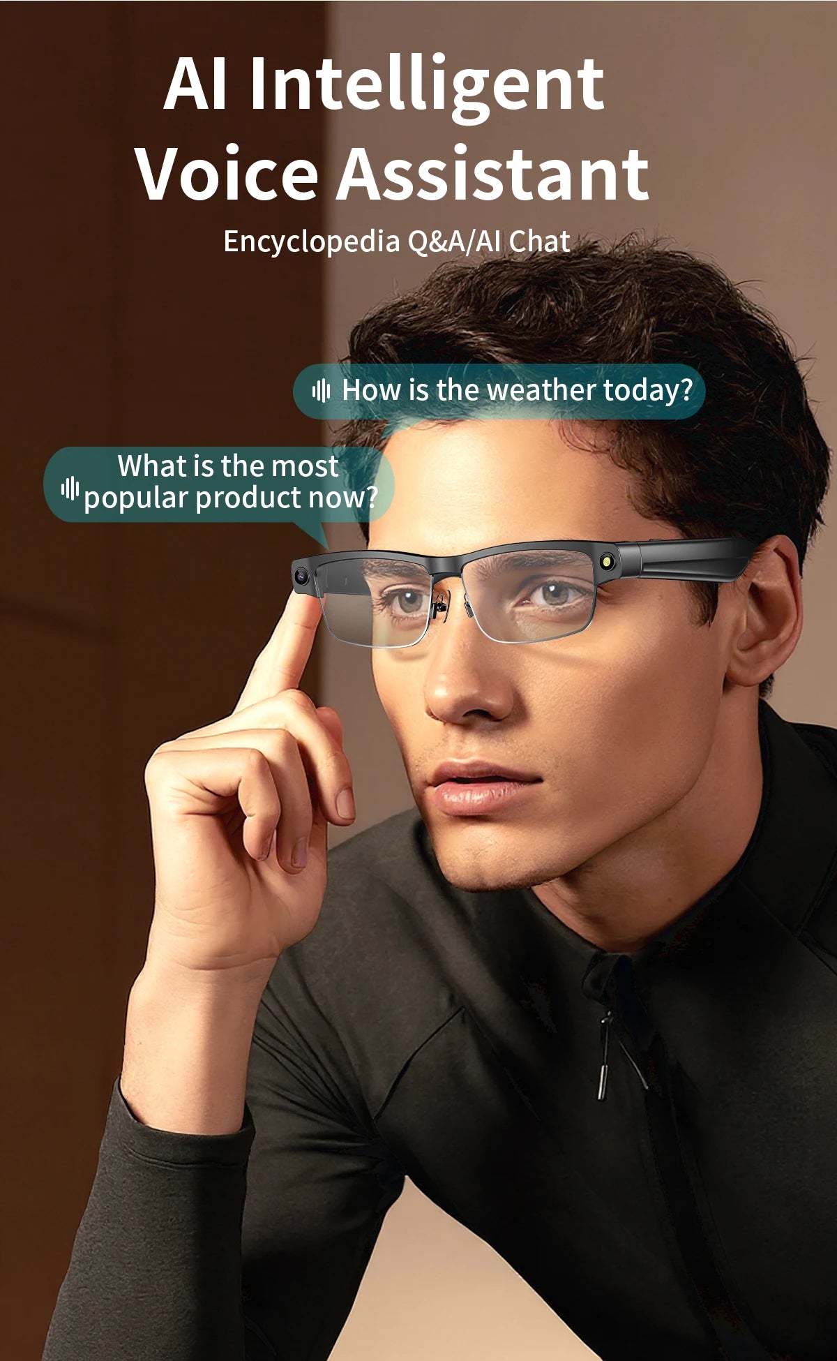 Smart Camera Glasses – Photo, Video, BT Call & AI Voice Assistant | Sunglasses