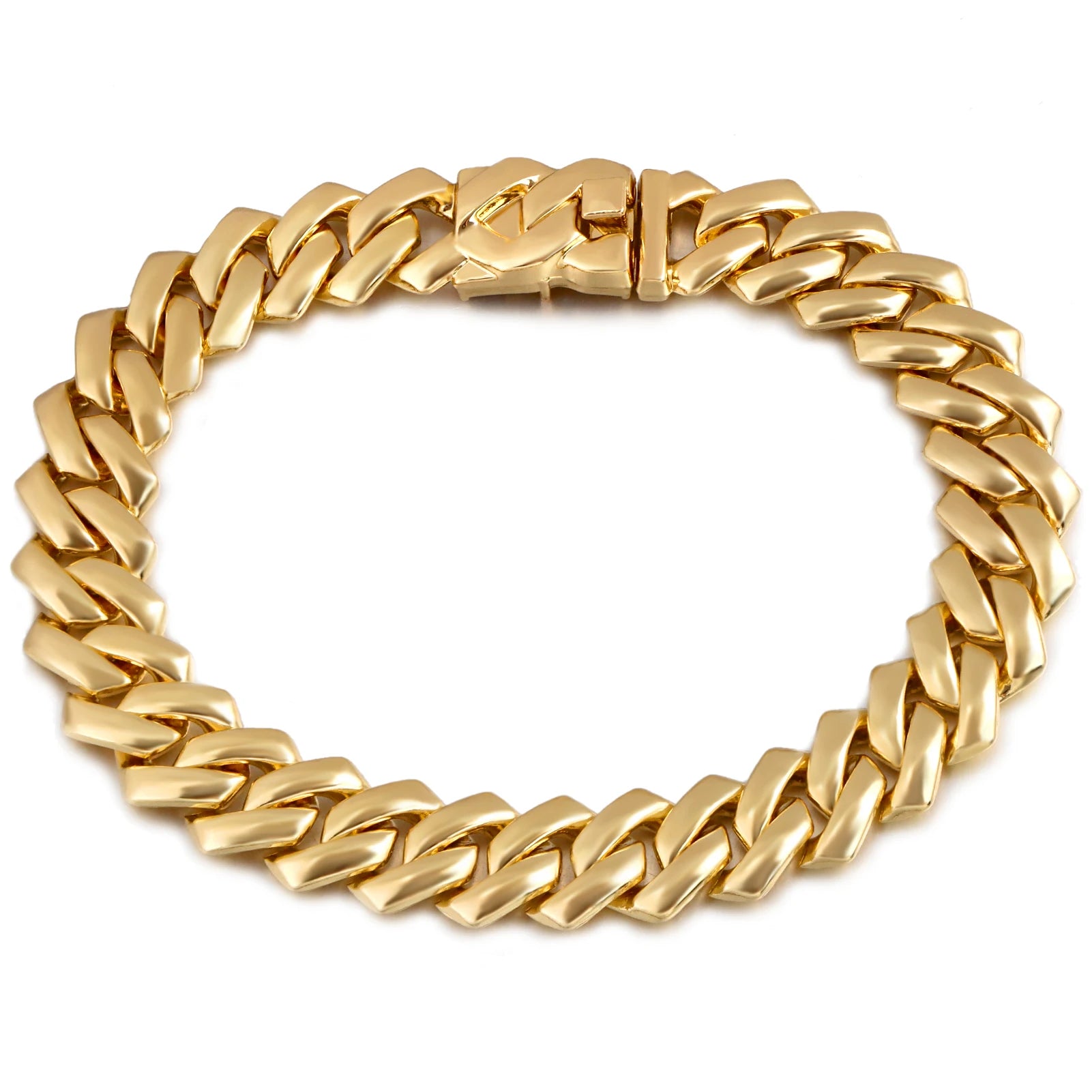 Women's 14mm Gold-Plated Chunky Cuban Link Chain Anklet