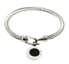 Fashion Simple Stainless Steel 3 Crystal Bracelet Bangle - memorylane shop