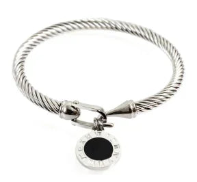 Stainless Steel Triple Crystal Bracelet Bangle for Women