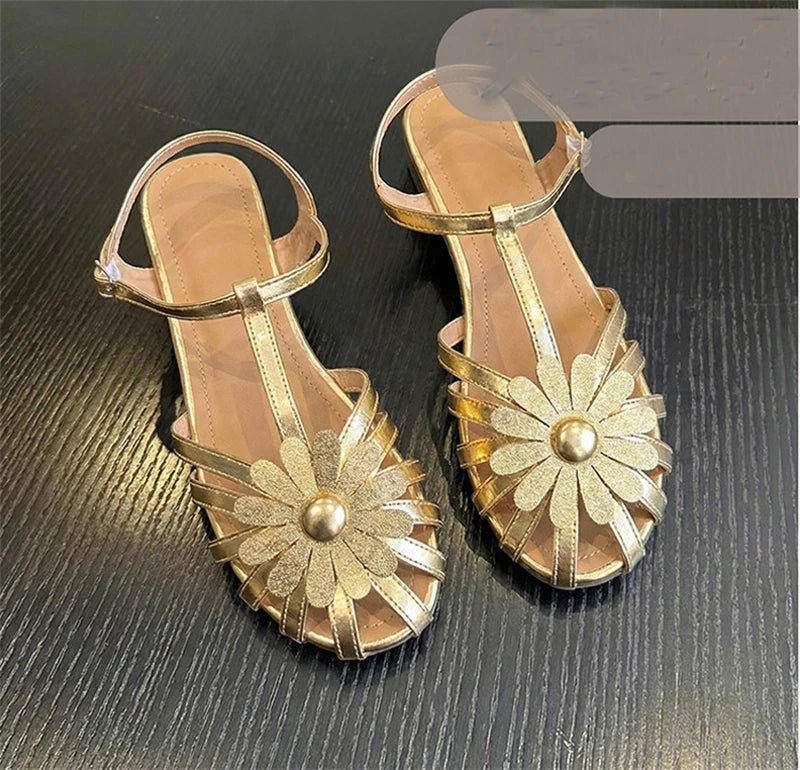 Summer Flat Sandals for Women Braided Hollow Closed - toe Sandals Outdoor Wear Breathable Holiday Roman Shoes sandalias de mujer - memorylane shop